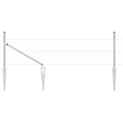 Słupek ogrodzeniowy. Srebrny 50 x 0,8 m (siatka 36 mm) Stal