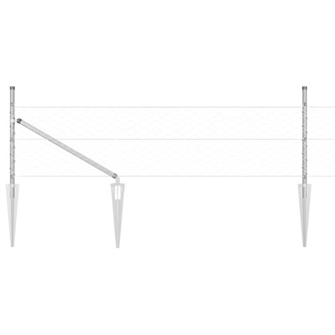 Słupek ogrodzeniowy. Srebrny 50 x 0,8 m (siatka 50 mm) Stal