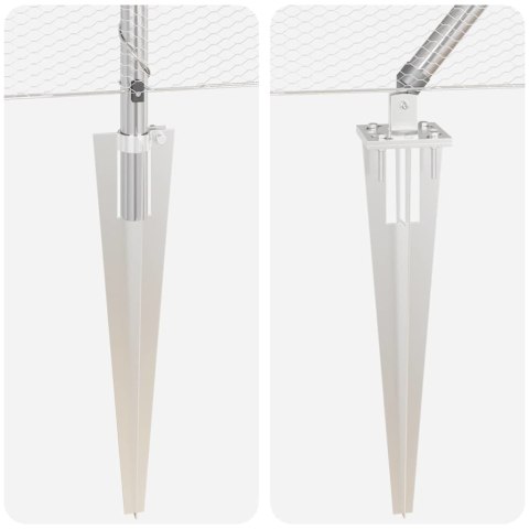 Słupek ogrodzeniowy. Srebrny 50 x 1 m (siatka 13 mm) Stal