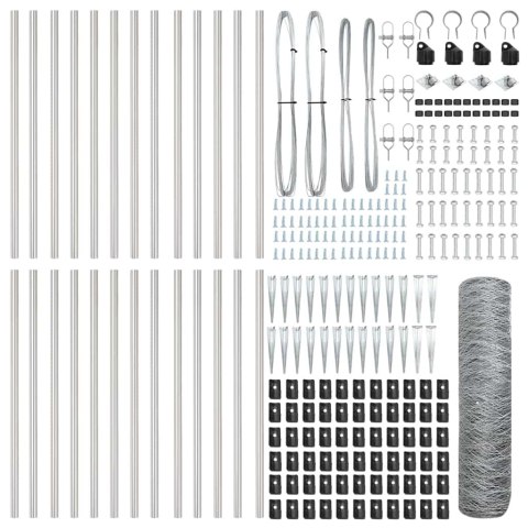 Słupek ogrodzeniowy. Srebrny 50 x 1 m (siatka 36 mm) Stal