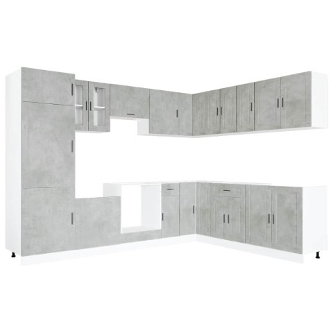 Zestaw szafek kuchennych, Porto, 14-częściowy, szarość betonu