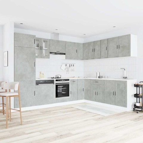 Zestaw szafek kuchennych, Porto, 14-częściowy, szarość betonu