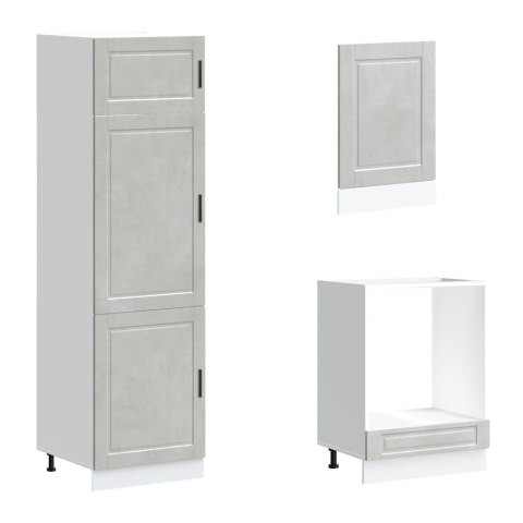 VidaXL Zestaw szafek kuchennych, Porto, 7-częściowy, szarość betonu