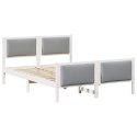 VidaXL Ramka łóżka Z zagłówkiem Jasnoszary 150 x 200 cm tkanina