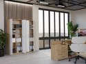 Regał Biurowy OLIV 2D 2 Drzwi Do Biura Do Gabinetu Salonu DĄB ARTISAN BIEL