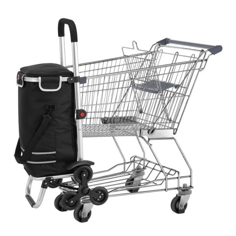 Wózek na zakupy, 3 w 1, do schodów, czarny