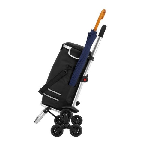 Wózek na zakupy, 3 w 1, do schodów, czarny