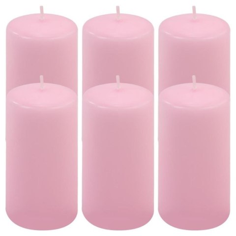 Zestaw świec filarowych, 11,5 cm, Ø 6 cm, różowe, 6 szt.