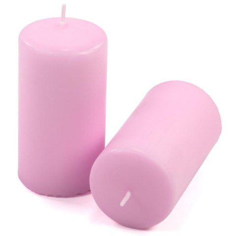 Zestaw świec filarowych, 11,5 cm, Ø 6 cm, różowe, 6 szt.