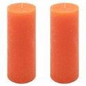 Zestaw świec rustykalnych, 20 cm, Ø 7,5 cm, pomarańczowy, 2