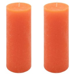 Zestaw świec rustykalnych, 20 cm, Ø 7,5 cm, pomarańczowy, 2