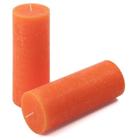 Zestaw świec rustykalnych, 20 cm, Ø 7,5 cm, pomarańczowy, 2