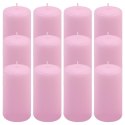 Zestaw świec słupkowych, 11,5 cm, Ø 6 cm, różowy, 12 sztuk.