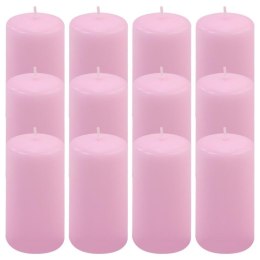 Zestaw świec słupkowych, 11,5 cm, Ø 6 cm, różowy, 12 sztuk.