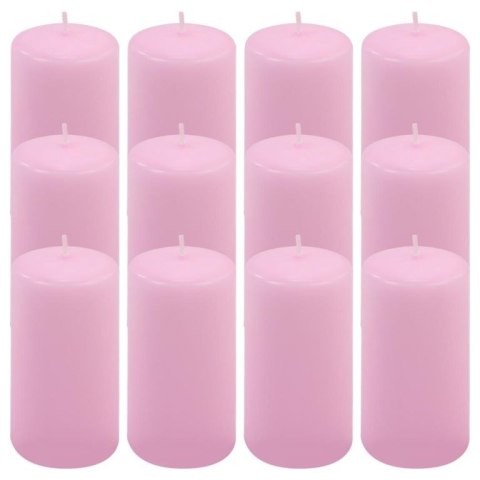Zestaw świec słupkowych, 11,5 cm, Ø 6 cm, różowy, 12 sztuk.