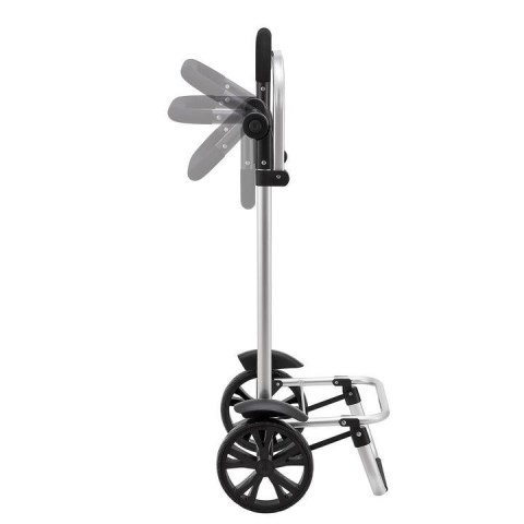 Czarny wózek na zakupy 3w1 z chłodzącą kieszenią, składany