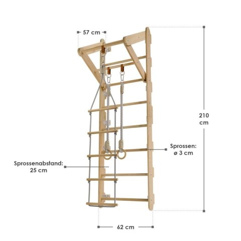 Dziecięce drewniane drabinki gimnastyczne