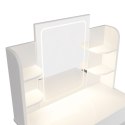 Toaletka Zoey z lustrem LED i 6 półkami, biała, 80x40x140 cm