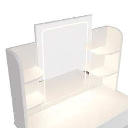 Toaletka Zoey z lustrem LED i 6 półkami, biała, 80x40x140 cm