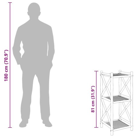 3 poziomowa bambusowa półka