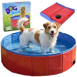 BASEN OGRODOWY SKŁADANY DLA PSA 80X30CM CZERWONY MAXPRO