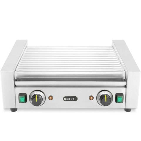 Podgrzewacz grill rolkowy do parówek hot-dogów dwustrefowy 14 rolek 45 cm 1230 W