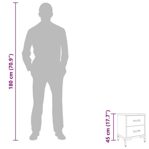 Szafki nocne, 2 szt., czarne, 36x30x45 cm, lite drewno sosnowe