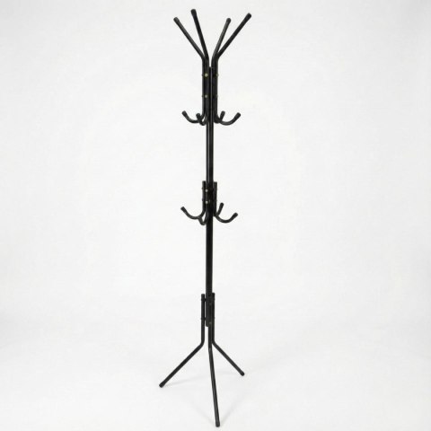 WIESZAK NA UBRANIA I AKCESORIA 3 WYSOKOŚCI 170CM CZARNY