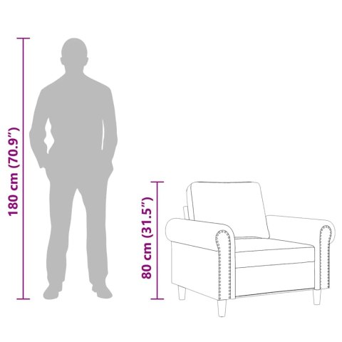 Fotel, brązowy, 60 cm, obity aksamitem