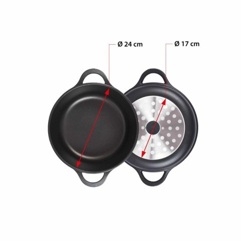 Garnek z Pokrywką Valira 4141/25 Czarny Ø 24 cm