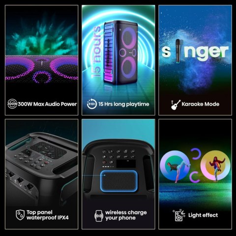 Głośnik Bluetooth Przenośny Hisense Czarny 300 W