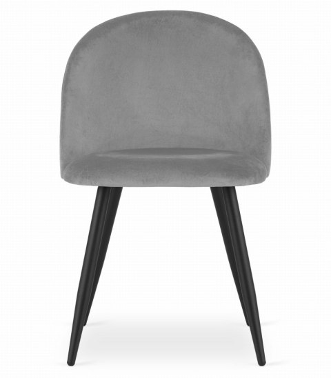 Krzesło BELLO - aksamit jasnoszare / nogi czarne x 4