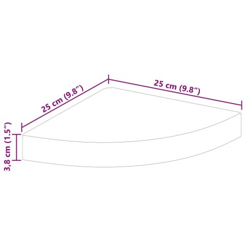 Narożne półki ścienne, 4 szt., szare, 25x25x3,8 cm, MDF