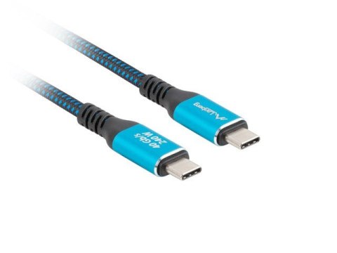 LANBERG KABEL USB-C M/M USB4 0.5M 240W 8K 60HZ CZARNO-NIEBIESKI