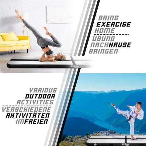 Nadmuchiwana mata gimnastyczna 800x100x10 cm z pompką