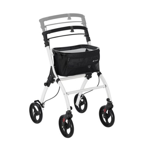 Chodzik aluminiowy z tacą i torbą, biały, składany, 110 kg