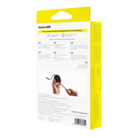 Kabel przewód zwijany Free2Pull USB-C - iPhone Lightning 20W 1m - czarny