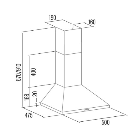 Okap konwencjonalny Cata VK5000X Stal