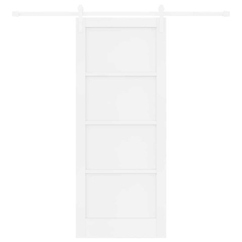 VidaXL Drzwi przesuwne Biały 83 x 202 cm Lite drewno sosnowe