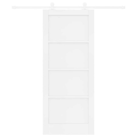 Drzwi przesuwne Biały 83 x 202 cm Lite drewno sosnowe