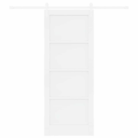 Drzwi przesuwne Biały 83 x 211 cm Lite drewno sosnowe