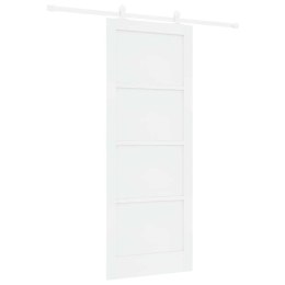 VidaXL Drzwi przesuwne Biały 83 x 211 cm Lite drewno sosnowe