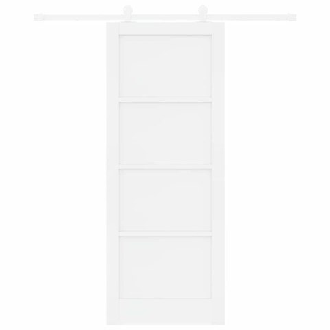 Drzwi przesuwne Biały 83 x 211 cm Lite drewno sosnowe