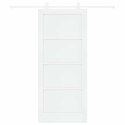 Drzwi przesuwne Biały 86 x 198,5 cm Lite drewno sosnowe