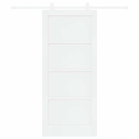 Drzwi przesuwne Biały 86 x 198,5 cm Lite drewno sosnowe