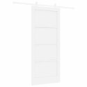 Drzwi przesuwne Biały 86 x 198,5 cm Lite drewno sosnowe