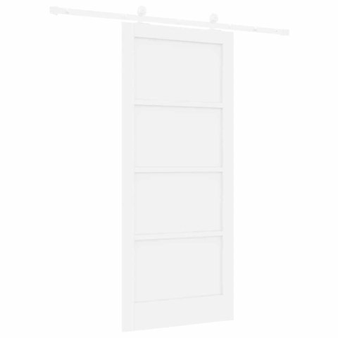 Drzwi przesuwne Biały 86 x 198,5 cm Lite drewno sosnowe