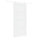 VidaXL Drzwi przesuwne Biały 93 x 202 cm Lite drewno sosnowe