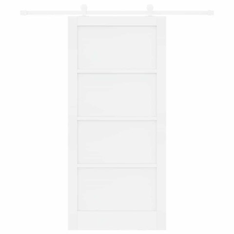 VidaXL Drzwi przesuwne Biały 93 x 202 cm Lite drewno sosnowe