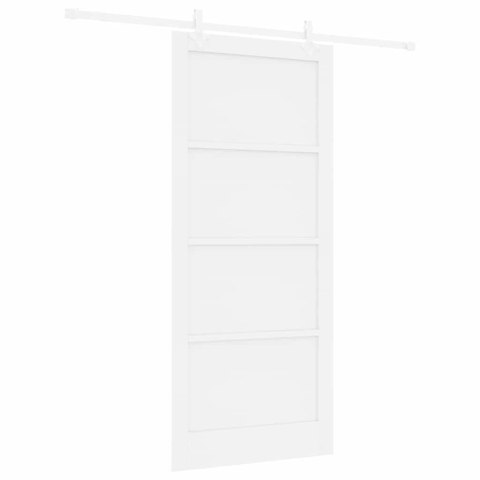 Drzwi przesuwne Biały 93 x 211 cm Lite drewno sosnowe i sklejka